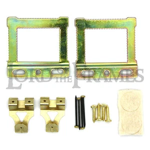 CWH2 FLAT OR PAPERED BACK PICTURE FRAME OIL PAINTING HANGING KIT + ALL FIXINGS - Picture 1 of 2