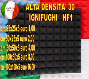 50 PANNELLI FONOASSORBENTI PIRAMIDALI ANTI RUMORE INSONORIZZANTI ACUSTICI HI FI - Foto 1 di 1