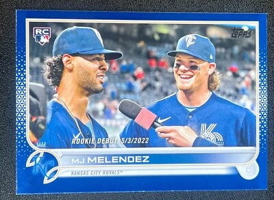 MJ Melendez Royal Blue Parallel Rookie Debut RC - 2022 with bobby witt jr. - Image 1 of 2
