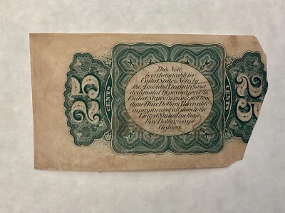 ~ FRACTIONAL CURRENCY SPECIMEN 25 CENTS - FR 1294 SP Reverse CSA WATERMARK PAPER - Image 1 of 2