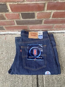 Vintage Levis Jeans Raw 505 Red Tab 1998 Made in USA Dead Stock 42x32 NOS - Picture 1 of 8