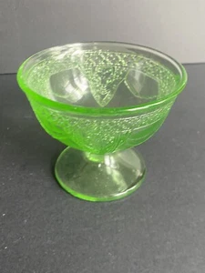 Vintage Green Federal Glass Georgian Lovebirds  Sherbet Dessert Cup - Picture 1 of 6