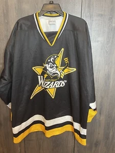 Maglia Vintage East Coast Wizards #15 Hockey Uomo Adulto Grande Nera Medford Ma - Foto 1 di 10