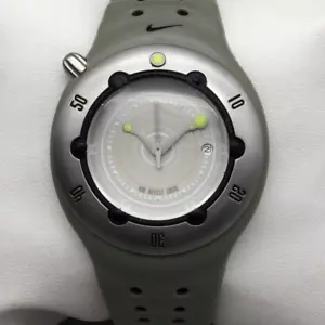 Nike Cayman Watch Men 43mm Silver Tone Green WW0006 Date New Battery - Picture 1 of 15