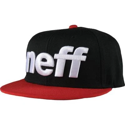 Neff Snowboard Deporte Snapback Mezcla de Lana Negro Rojo Gorra de Pelota Nueva con Etiquetas Foto 1 de 2