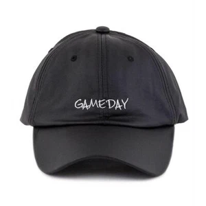 Premium Baseball Cap 100% Polyester Back Strap GAMEDAY Embroidery Ball Cap Black - Picture 1 of 1