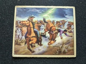 1949 Bowman Wild West Card # E-9 Stampede (VG/EX)