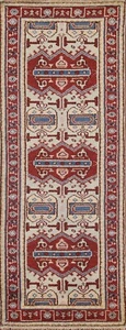 Black Friday Deal Geometric Ivory Heriz Serapi Handmade Runner 2' 7" x 7' 7" Rug - Picture 1 of 12