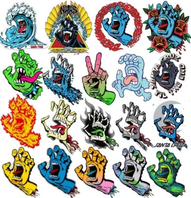 SANTA CRUZ Screaming Hand Sticker / Skateboard Snowboard Surf - Assorted Styles - Image 1 of 3