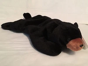 TY Beanie Baby - BLACKIE orso nero - immacolato con etichette come nuovo - pellet PE - RITIRATO - Foto 1 di 1