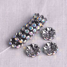 25pcs Flat Round Rondelle 12mm Crystal Glass Rhinestone Metal Loose Spacer Beads