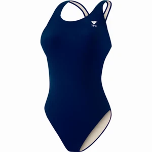 TYR Solid Spandex Maxback Women's Swimsuit, 26, Navy - Picture 1 of 2