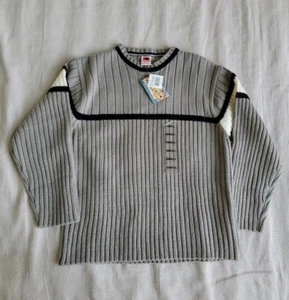 Ferruche Sweater Boys S Grey Stripe Ribbed Knit Casual Preppy Pictures New NWT - Picture 1 of 13