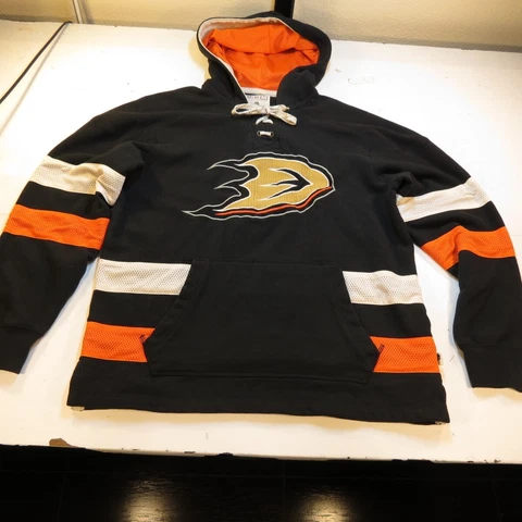 CCM 2017 ANAHEIM DUCKS NHL HOCKEY LACED JERSEY HOODIE HOODED SWEATSHIRT Mens M Cover