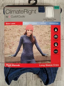 Cuddl Duds Base Layer XL & 2X Plush Warmth Long Sleeve Crew Blue NEW - Picture 1 of 10