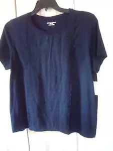 Ladies Petite Knit Eyelet Top Blue Size XL (16P/18P) NWT - Picture 1 of 2