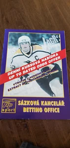 1999 JAROMIR JAGR SPORTS BAR CZECH REPUBLIC BETTING OFFICE PROGRAM PENGUINS - Picture 1 of 1