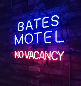 Bates Motel No Vacancy Neon Light Sign Vintage Glass Bar Garage Night Lamp