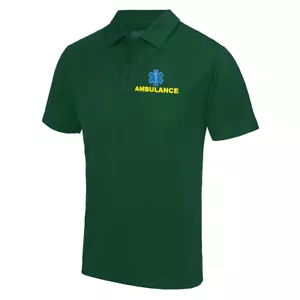 AMBULANCE AirCool Moisture Wicking Polo Paramedic Healthcare Unisex - Picture 1 of 2