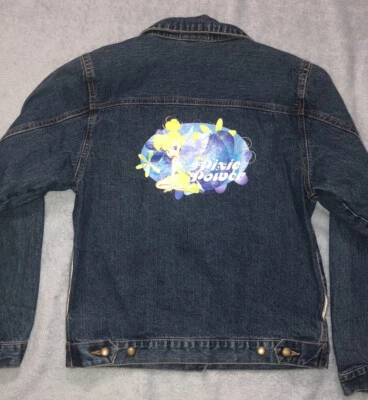 Винтажная джинсовая куртка Disney Tinkerbell молодежный размер большой б/у в отличном состоянии - Изображение 1 из 4
