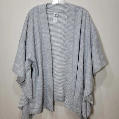 Chaqueta Poncho Cabi ATC Reversible Capa M L 5846 Gris Lunares Rayas Blancas Foto 1 de 4