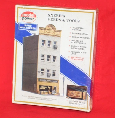 Vintage Model Power HO Scale Sneed's Feeds & Tools Building #474 New Sealed - Image 1 of 4