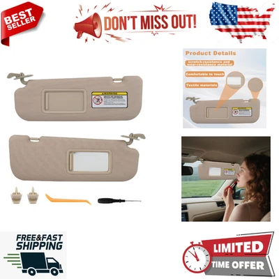 Par de Parasol Beige Compatible con Hyundai Elantra 2011 2012 2013 2014 2015 Re Foto 1 de 4