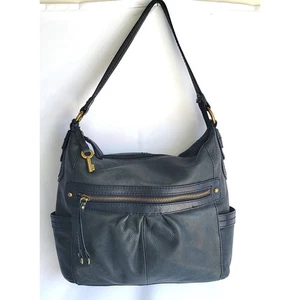 Fossil Deep Grayish Green Leather Handbag - Picture 1 of 8