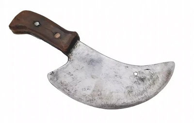 Antique Primitive Handmade Knife 18th Century Handle, Forged Ornate Blade - Image 1 of 4