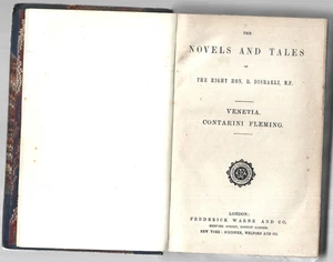 Benjamin Disraeli Venetia & Contarini Fleming Anthology 1871 Hardcover - Foto 1 di 4