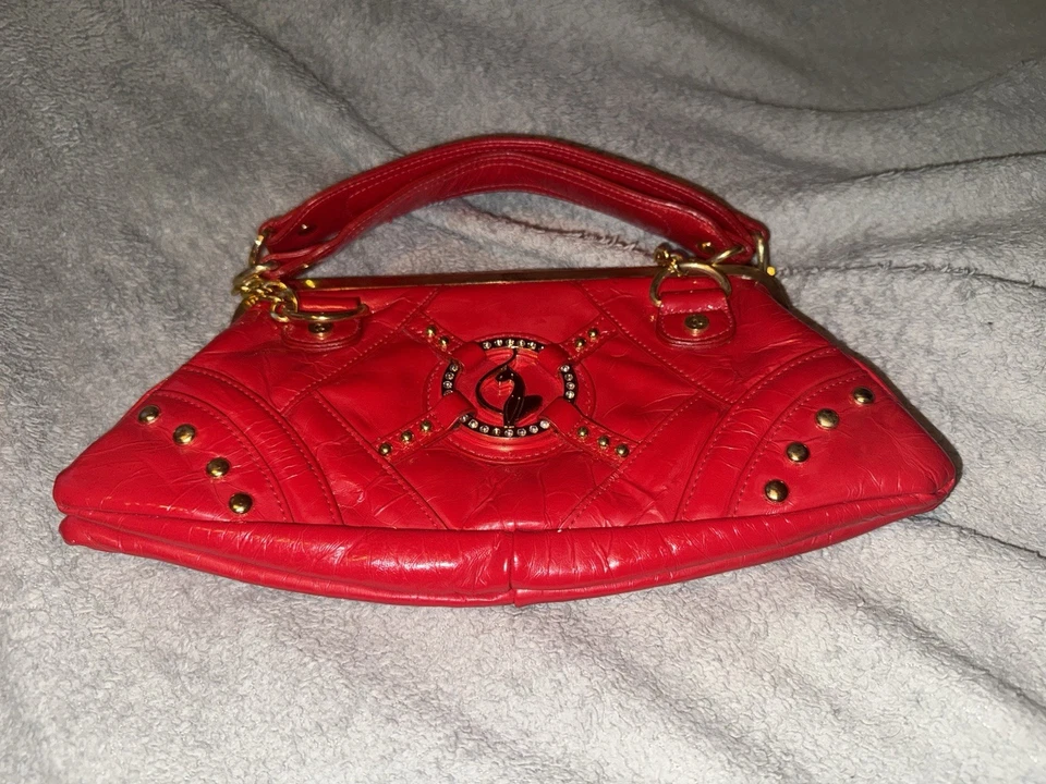 Red Vintage Baby Phat Hand Bag Shoulder Bag With Gold Trimming - Image 1 of 3