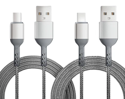 Paquete de 5 cables trenzados súper rápidos de 65 W USB-A a USB-C para iPhone 15/16/17 3 pies 5 pies Foto 1 de 4