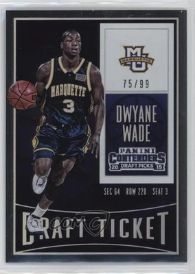 2015-16 Panini Contenders Draft Picks Draft Ticket /99 Dwyane Wade #31 HOF - Imagem 1 de 2