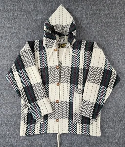 Chaqueta con Capucha Artesanias Ishka Para Hombres OSFA Lana Espiga Cuadros Sudadera con Capucha Ecuador - Imagen 1 de 18