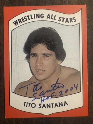 Tito Santana SIGNED 1982 Wrestling All-Stars B Series card #13- AWA, WWF, WWE - Image 1 of 3