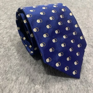 Polo Ralph Lauren Necktie Blue 100% SILK Hand Made in ITALY - Picture 1 of 9