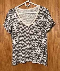 Banana Republic Malibu Tee T-Shirt Wm M Tan Brown Cotton Modal Roll Sleeve Vacay - Picture 1 of 7