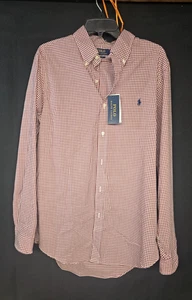 Polo Ralph Lauren Hombres Rojo Ajuste Personalizado Oxford Peso Ligero L/S Camisa Grande #710903 - Imagen 1 de 5