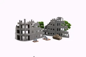 Stalingrad Ruins Set - Tabletop Wargaming WW2 Terrain | Miniature 3D Printed Mod - Picture 1 of 12