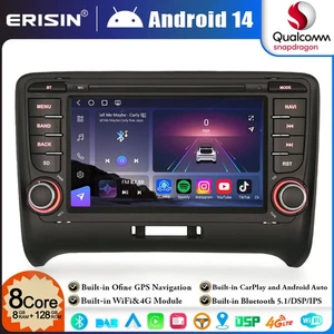 Qualcomm 8+128GB 8-Core Android 14 GPS Autoradio für Audi TT MK2 CarPlay BT 5.1 - Bild 1 von 19