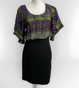 NWT Collective Concepts Black Floral Monet Look Dress Fitted Bottom Size Small - Picture 1 of 10