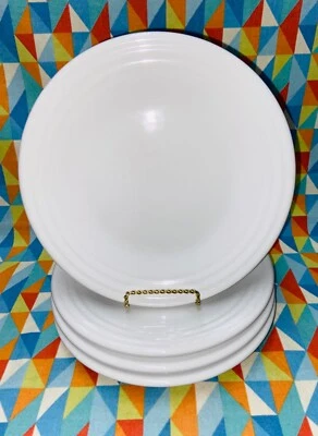 NEW 4 FIESTAWARE 9” White LUNCH PLATES FIESTA FREE SHIPPING