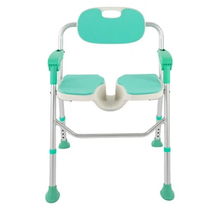 Silla de ducha de acero inoxidable 350 lb altura ajustable asiento de baño con respaldo - Imagen 1 de 23