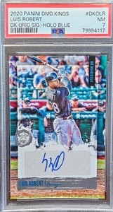 Luis Robert Chicago White Sox 2020 Diamond Kings Signed Rookie Card PSA NM 7