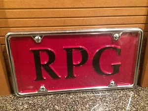 Fabulous New "RPG" Framed Vanity Plate for Cars/Trucks-Never Used - Bild 1 von 3