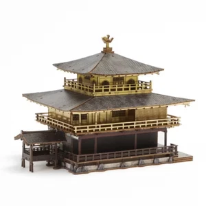 Ki-gu-mi Kinkakuji Temple Color Ver Miniature Wooden Art Interior Puzzle - Photo 1/4