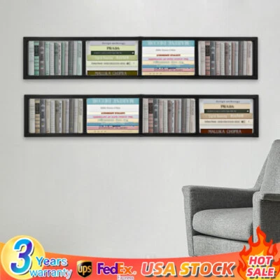Wall Mount 34 Inch Media Storage Rack CD DVD Organizer Metal Shelf Black NEW - Image 1 of 4