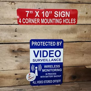 Letrero VIDEOVIGILANCIA, 7" X 10" todo aluminio, letrero sistema alarma, cámara en uso - Imagen 1 de 1