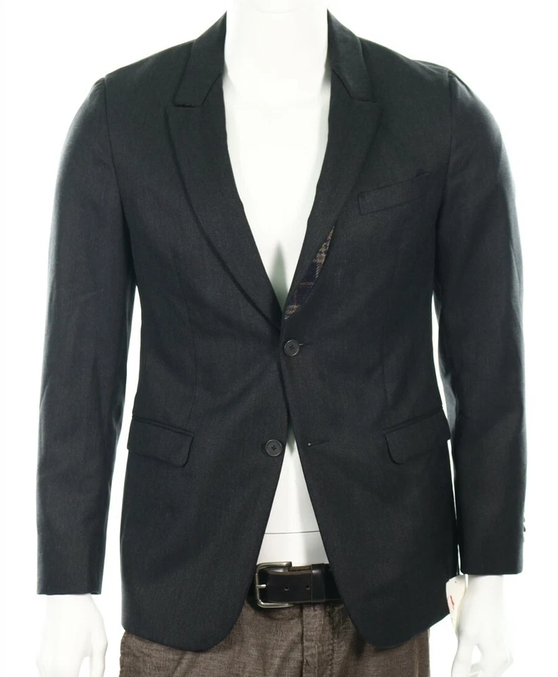 Z Zegna 120626 Drop 8 Deco Charcoal Grey Men's Blazer Jacket sz 48R $995 - Image 1 of 4