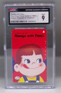 Vintage CGC 9 Japanese PEKO CHAN Mascot PHONE CARD Fujiya CANDY Advertising AD ! - Picture 1 of 3
